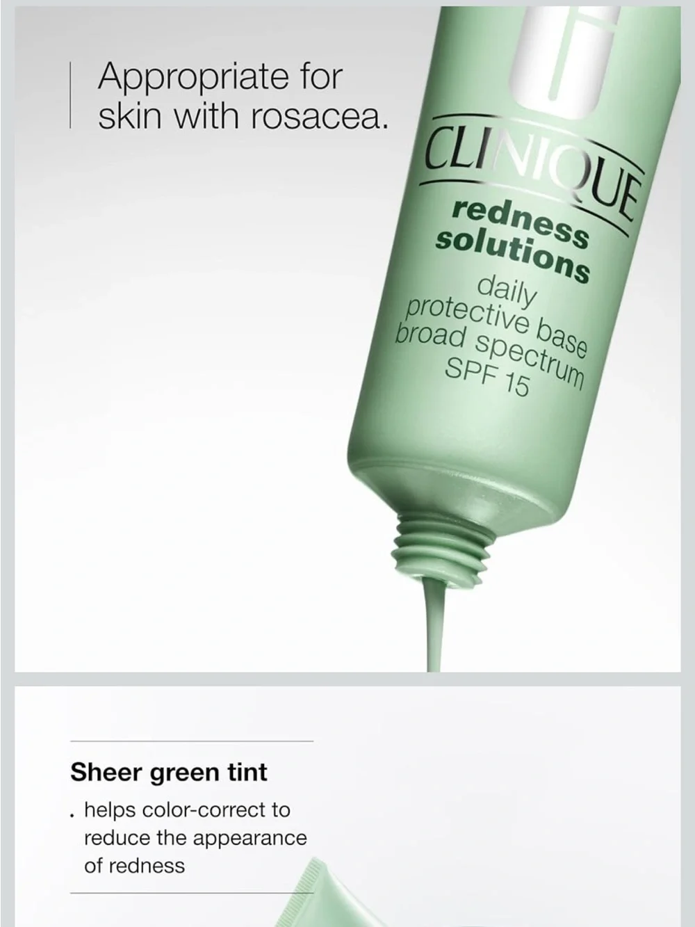 Clinique Redness Solutions Daily Protective Base SPF 15 - Light Green Box